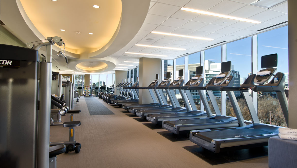 Fitness center at Omni Dallas Hotel