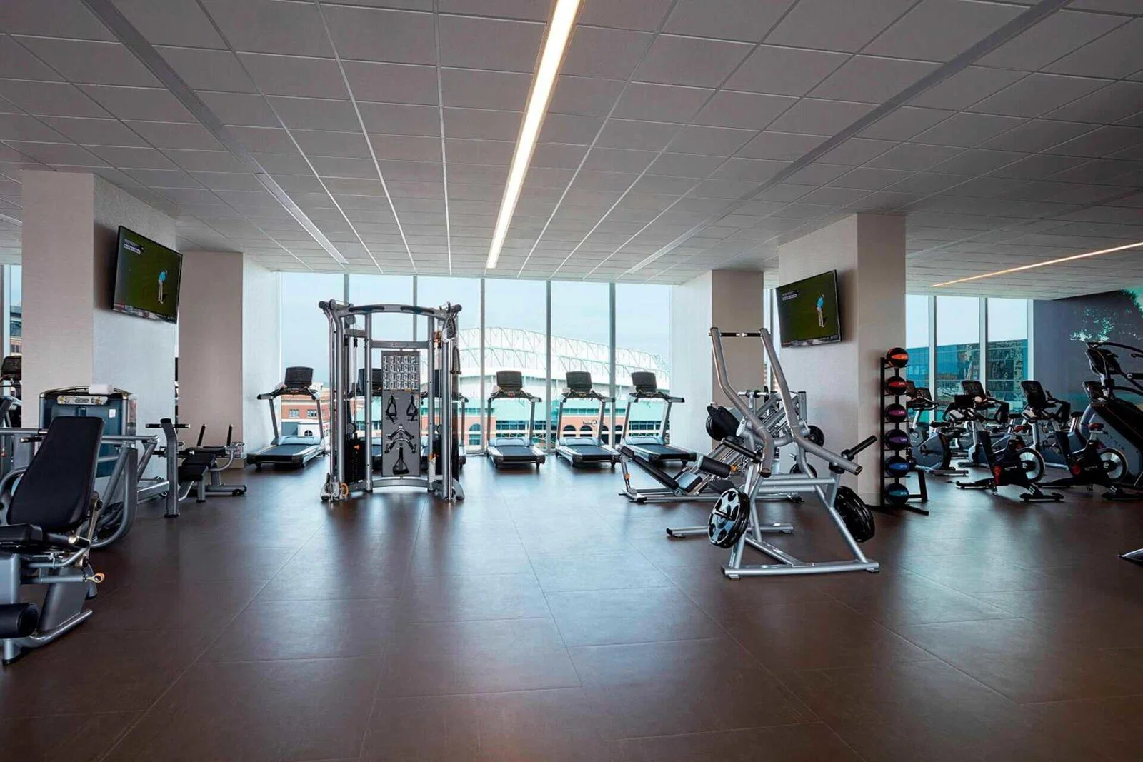 Fitness center at Marriott Marquis Houston