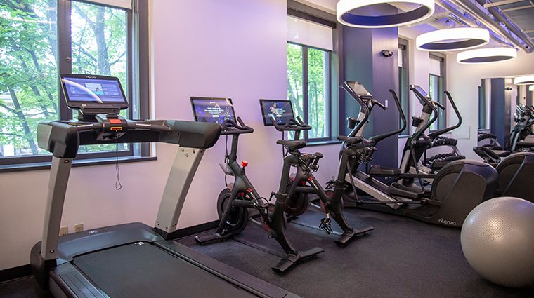 Fitness center at The Heathman Hotel