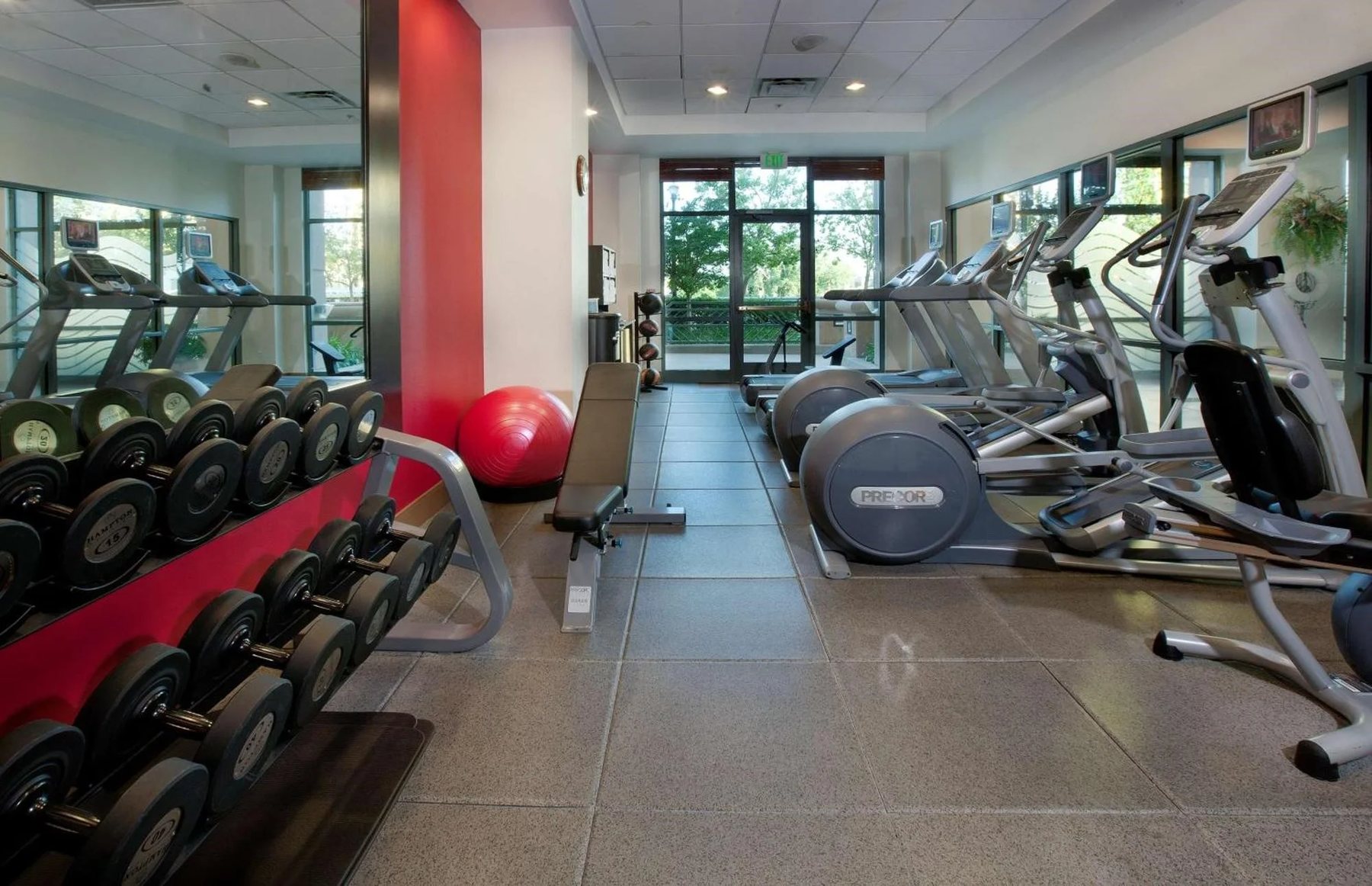 Fitness center at Embassy Suites Sacramento Riverfront Promenade