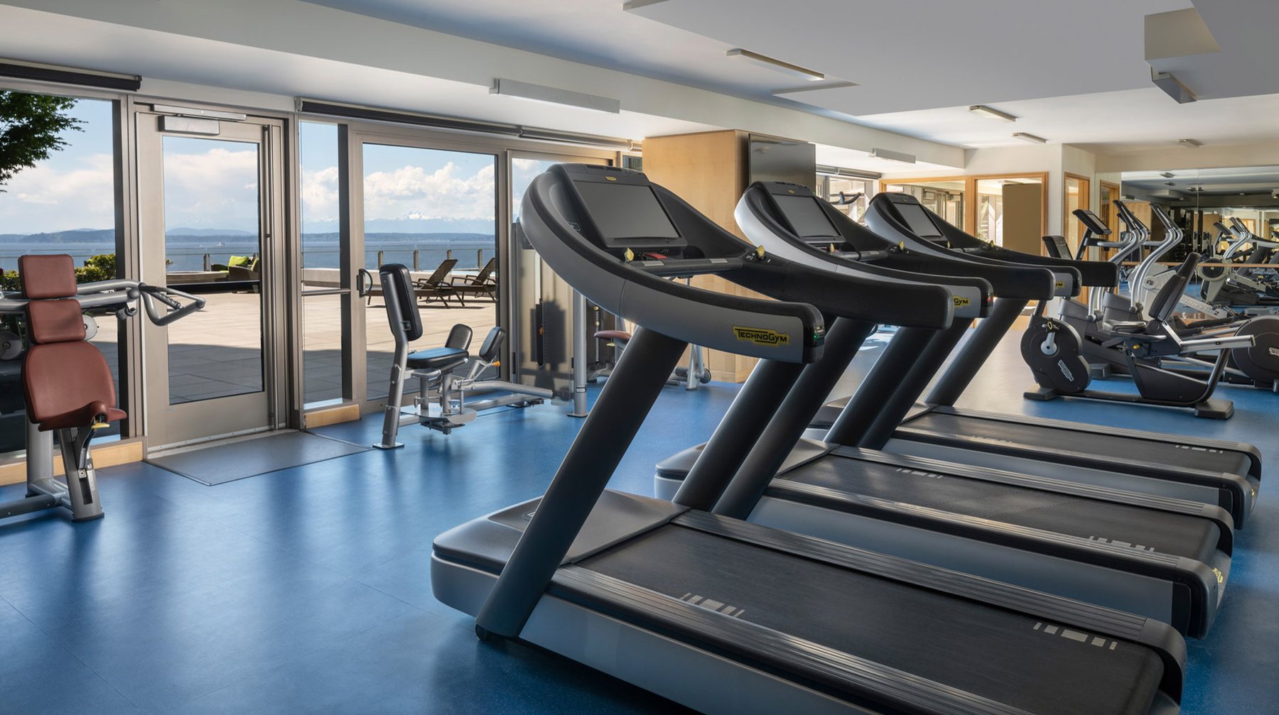 Fitness center at Four Seasons Hotel Seattle